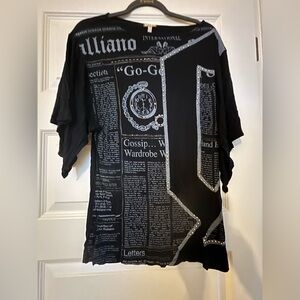 Galliano Black Graphic top
